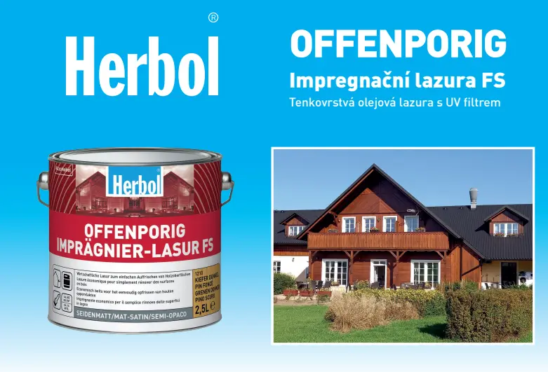 Herbol Impregnační Lazura FS - ideální pro nátěr dřeva v exteriéru!