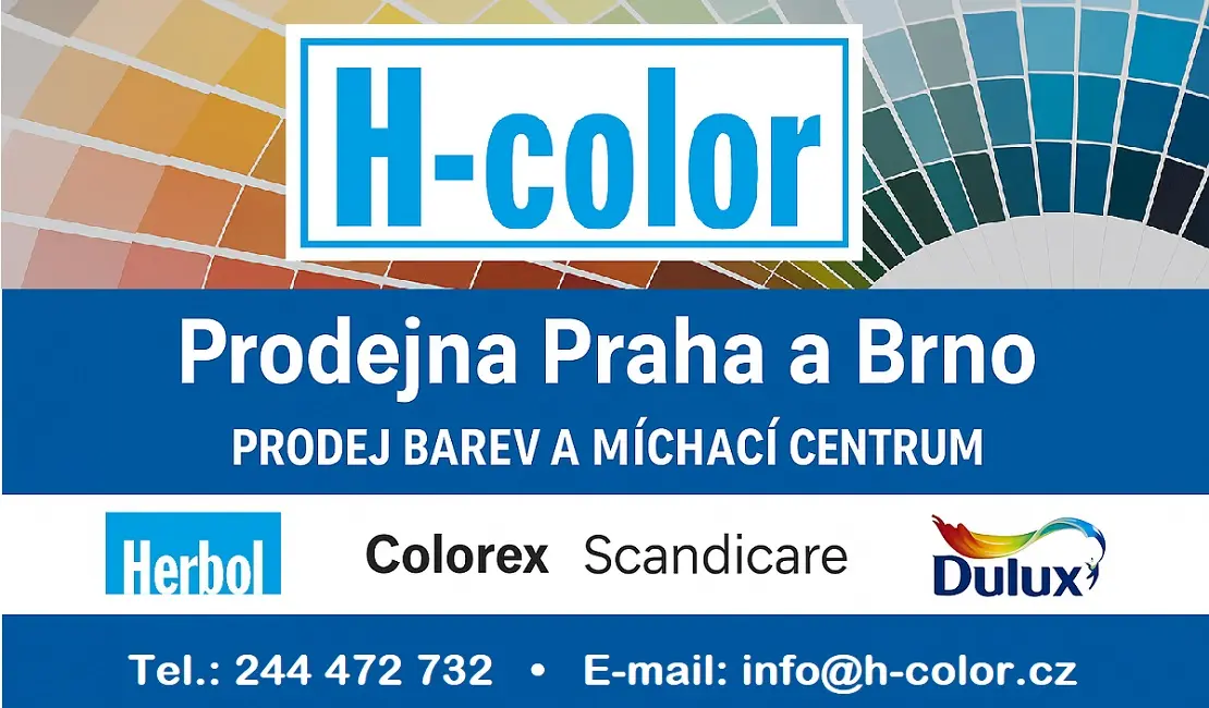 Naše prodejní sklady v Praze a Brně nabízejí kompletní sortiment značek Herbol, Dulux, Colorex a Scandicare. Míchání barev a omítek, odborné poradenství i pohodlné parkování. To je H-Color s.r.o. – váš partner pro kvalitní nátěrové systémy.